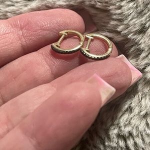 EF Collection Reversible Black & White Diamond Huggies!